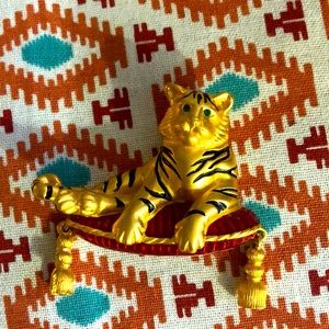 Vintage Bob Mackie Enamel Gold Tone Brooch